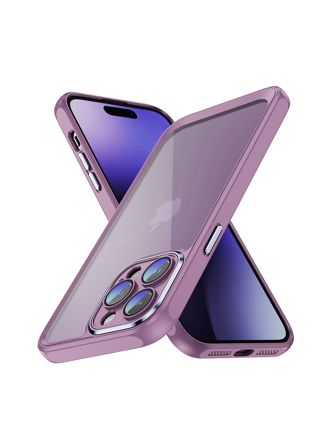 

QRIOH Solid Printed iPhone 15 Pro Back Case Mobile Accessories, Lavender