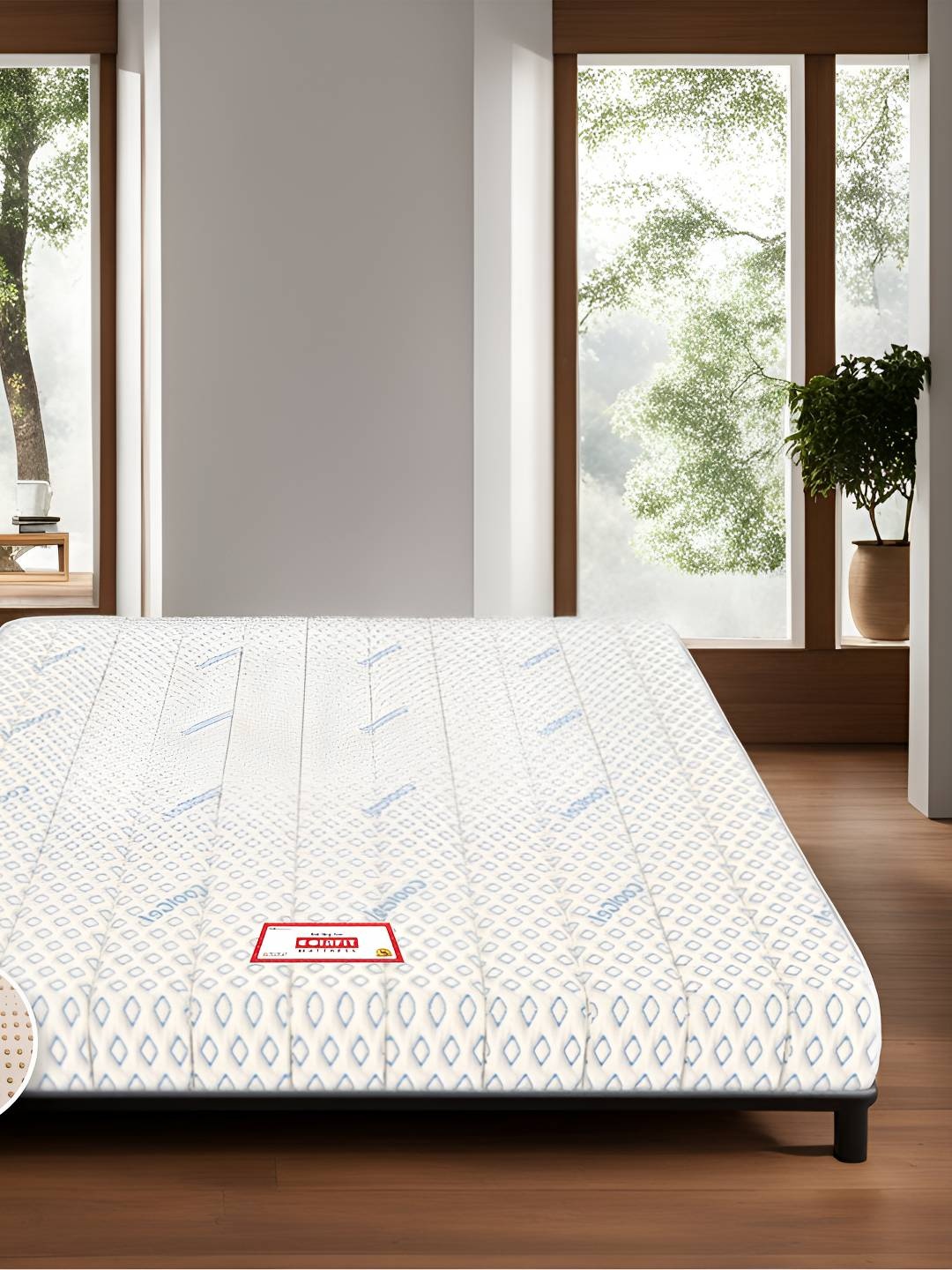 

COIRFIT White & Blue 7 Zoned Ergonomic Design Orthopedic Queen Size Quilted Mattress