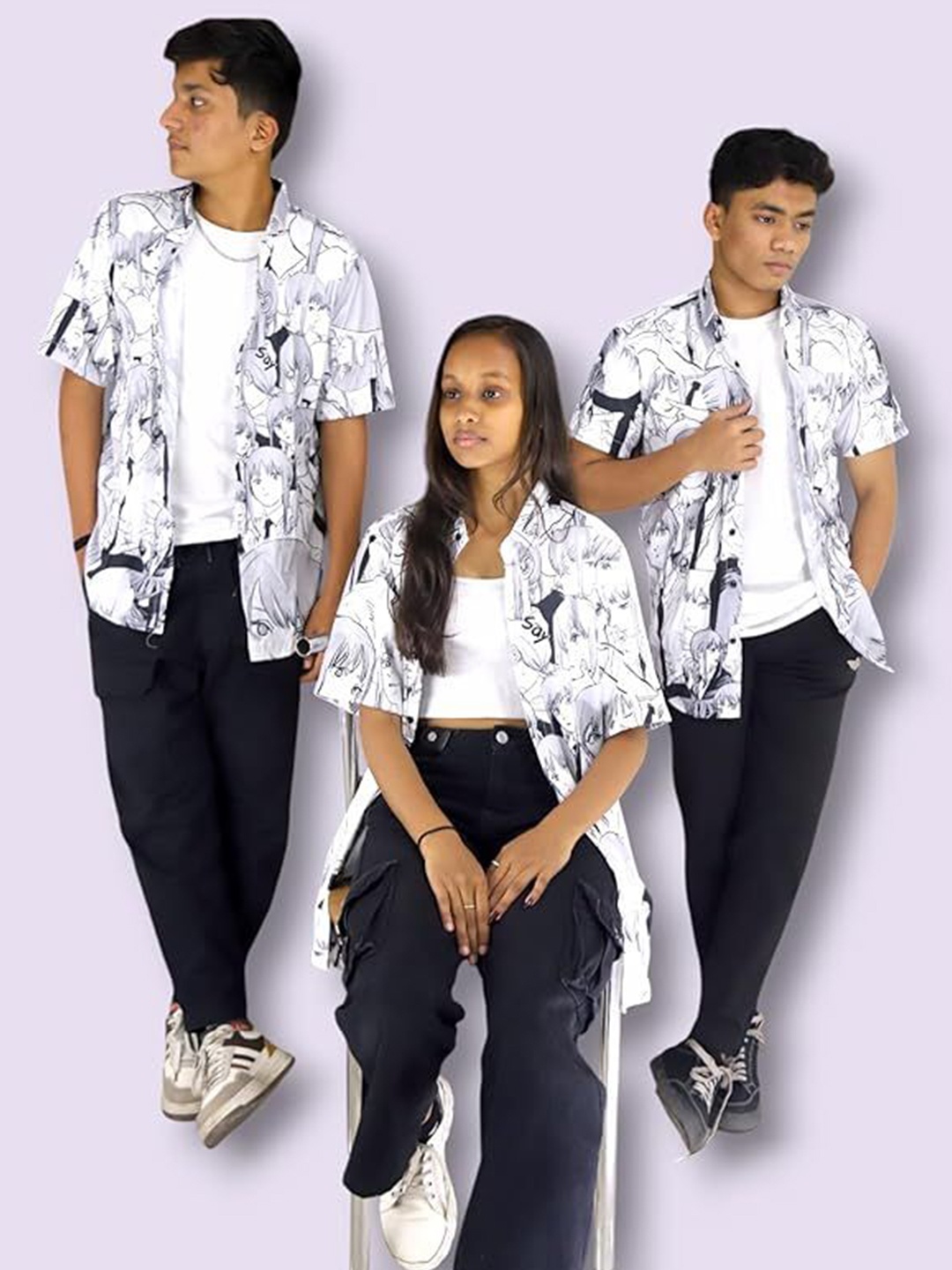 

YORIICHI Men Opaque Printed Casual Shirt, White