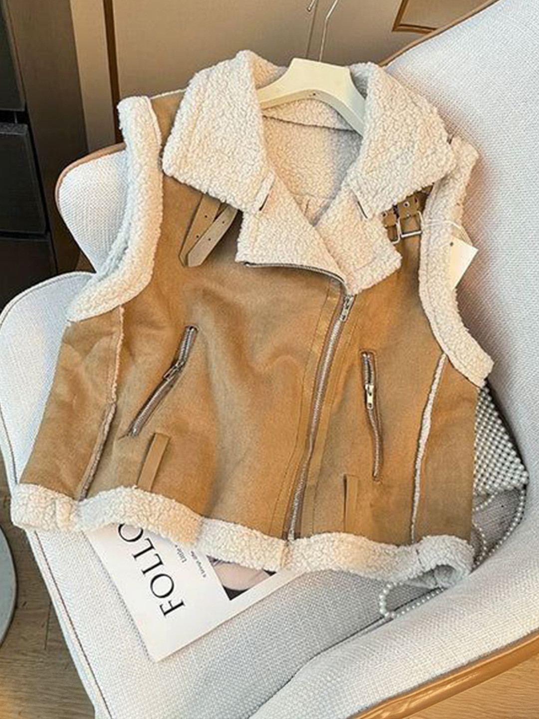 

PANKH Wool Teddy Jacket, Brown