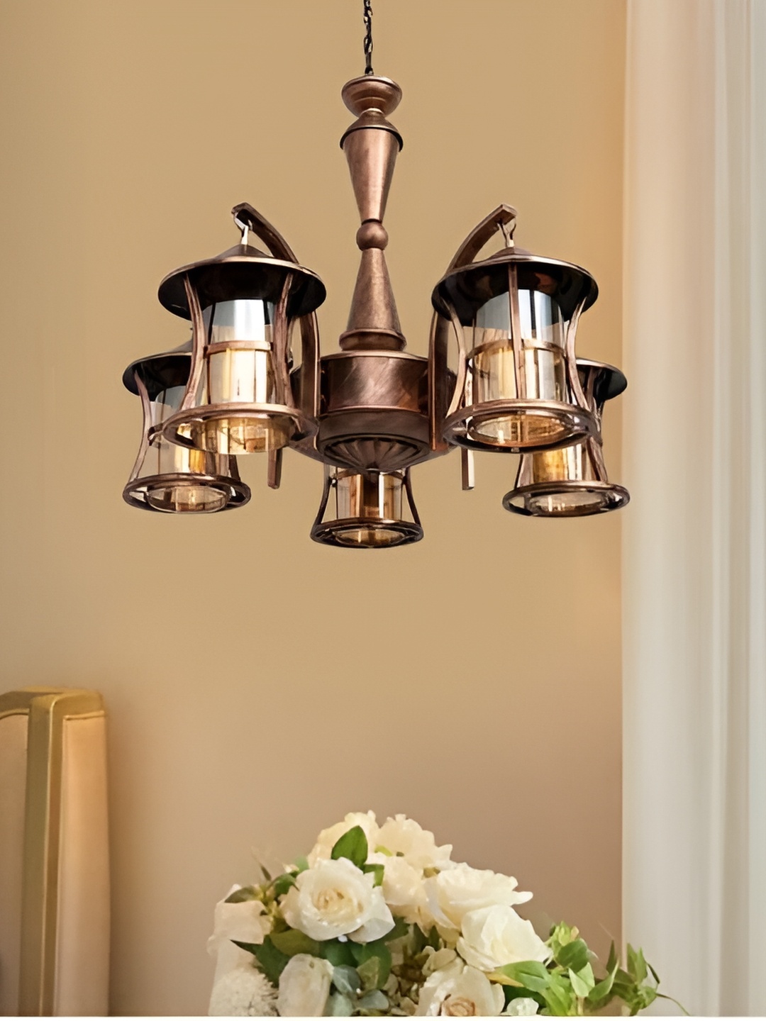 

GAUVIK Gold-Toned Glass Ceiling Lamp