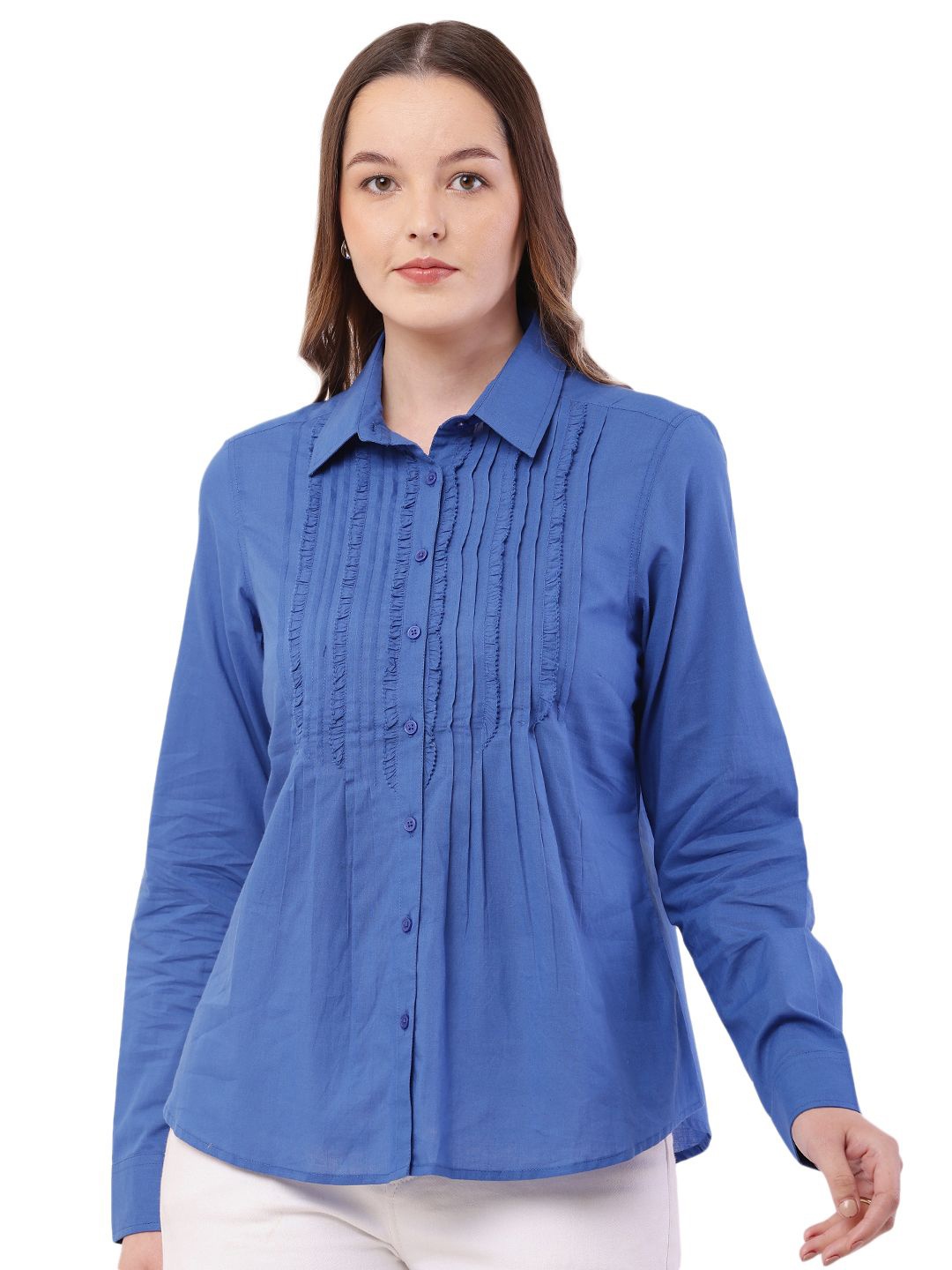 

HERE&NOW Women Comfort Opaque Casual Shirt, Blue