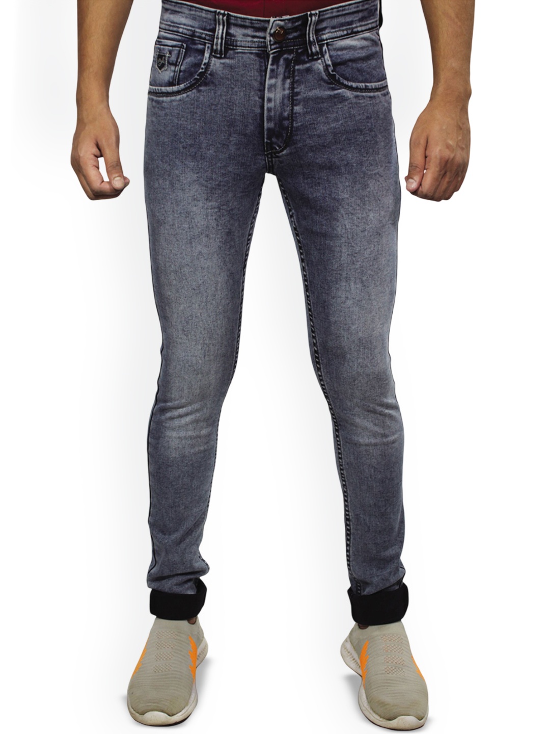 

Plounge Men Skinny Fit Stretchable Jeans, Grey