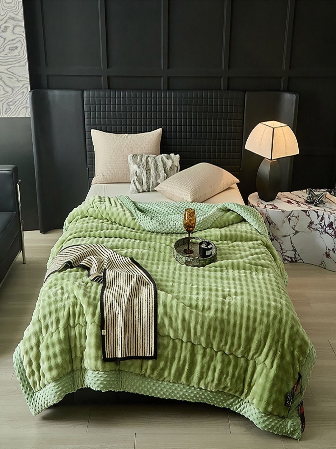 

JC HOME Green Mild Winter Double Bed Blanket