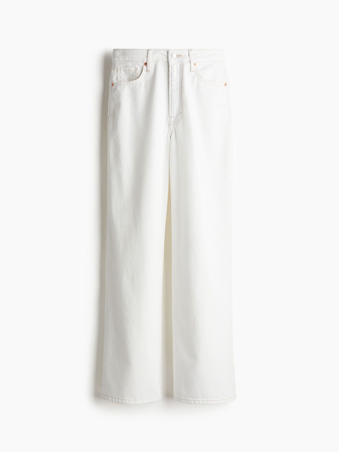 

H&M Curvy Fit Feather Soft Wide Ultra High Jeans, White