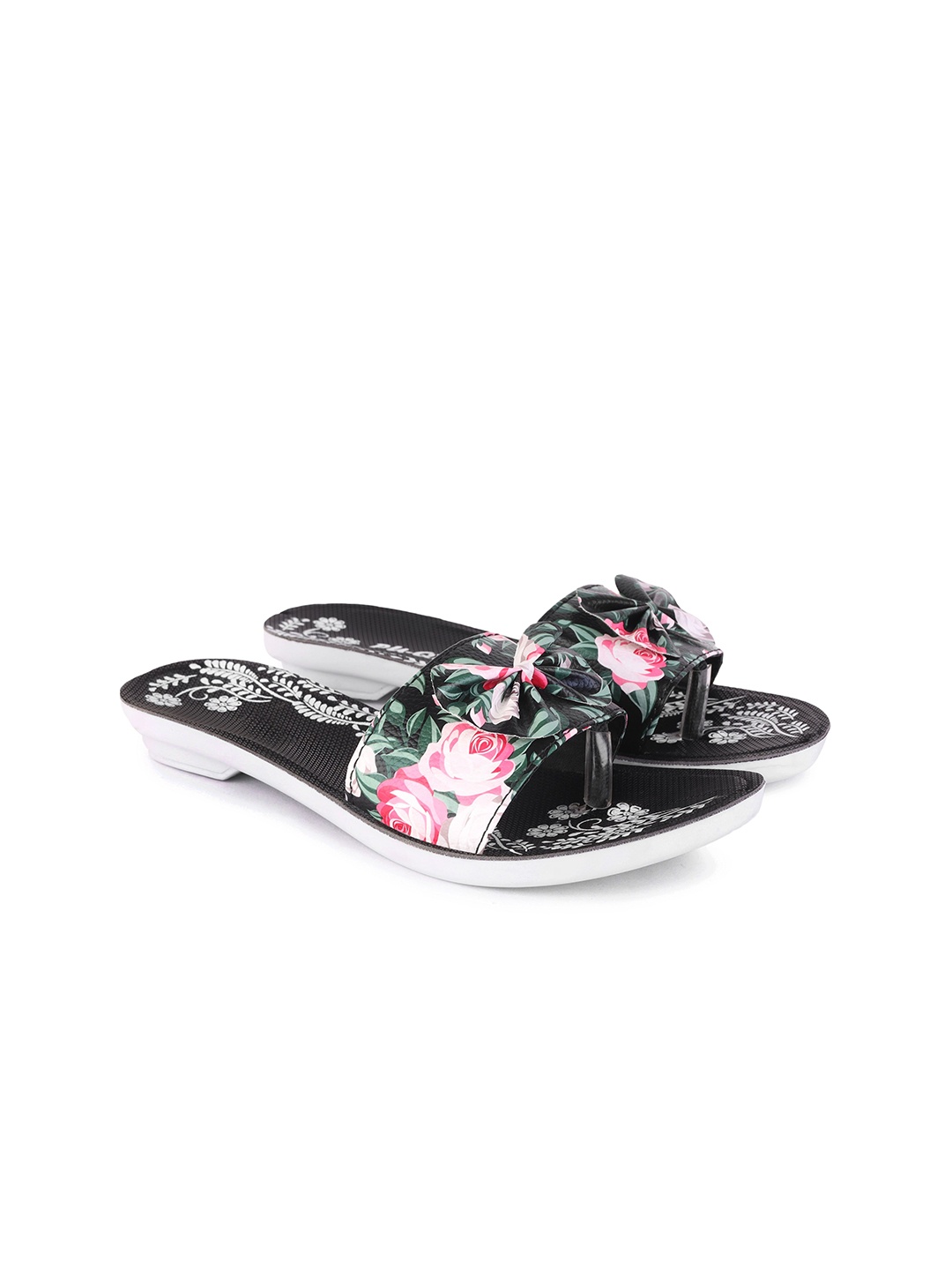 

PENNEN Women Printed Open Toe Flats, Green
