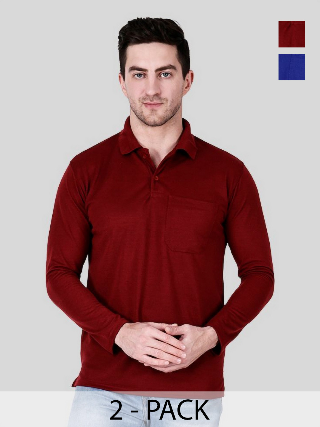 

SAIKSA FASHION Men 2 Polo Collar Pockets T-shirt, Multi