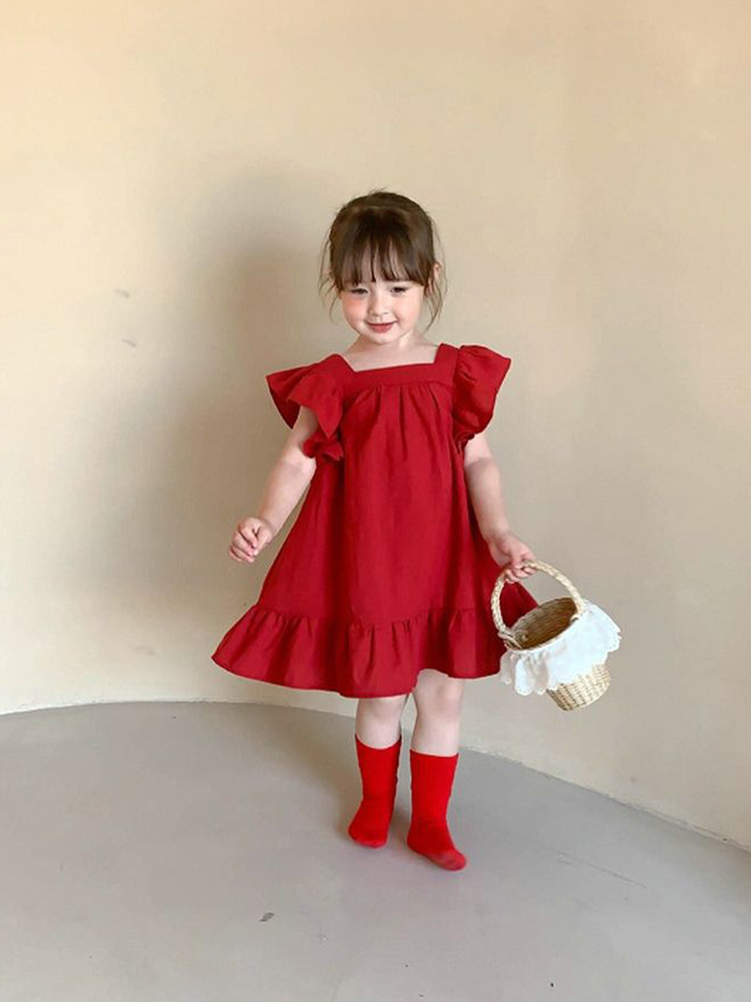 

LULU & SKY Flutter Sleeve A-Line Mini Dress, Red