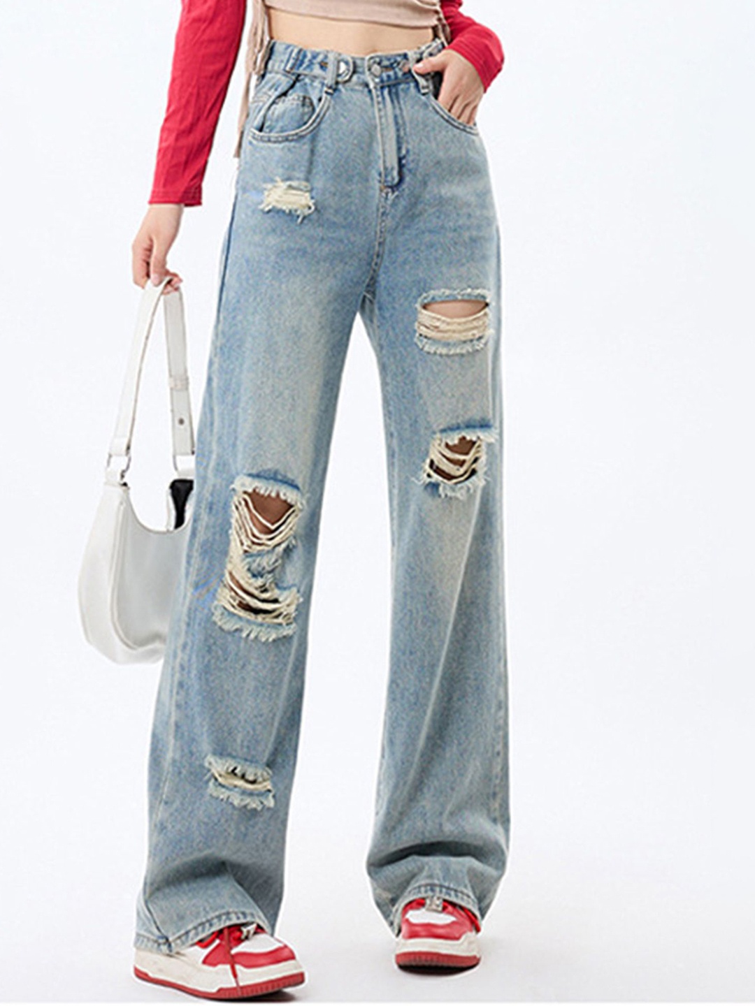 

LULU & SKY Women Straight Fit High-Rise Jeans, Blue