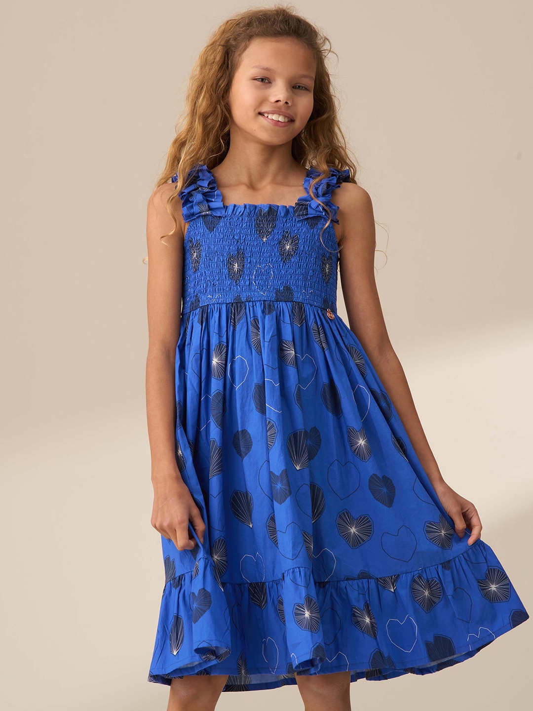 

Angel & Rocket Floral Print Fit & Flare Dress, Blue