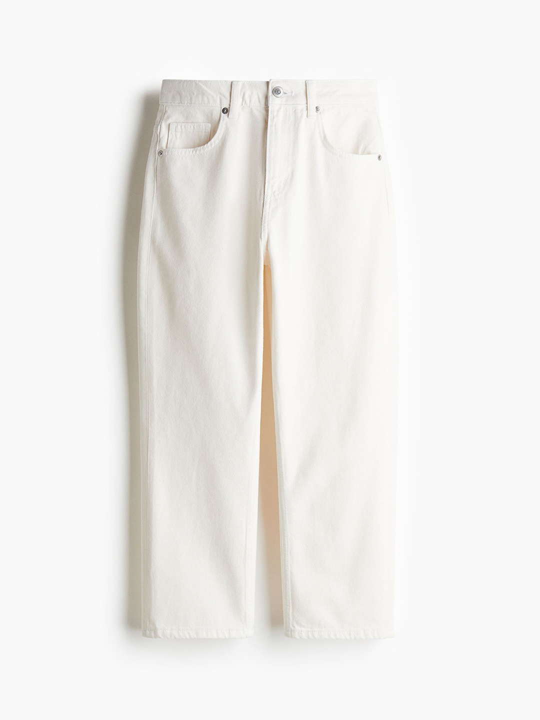 

H&M Straight High Ankle Jeans, White