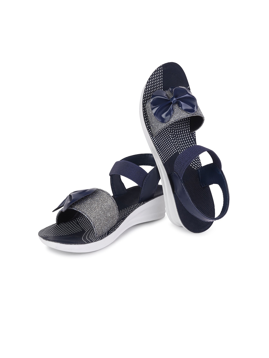 

PENNEN Women Embellished Open Toe Flats with Bows, Blue