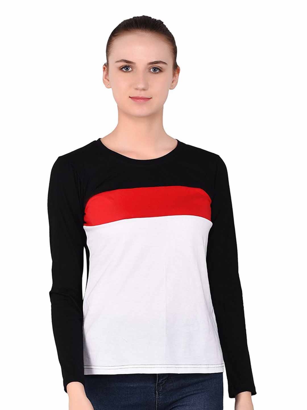 

BEYOU FASHION Women Colourblocked Slim Fit T-shirt, Red
