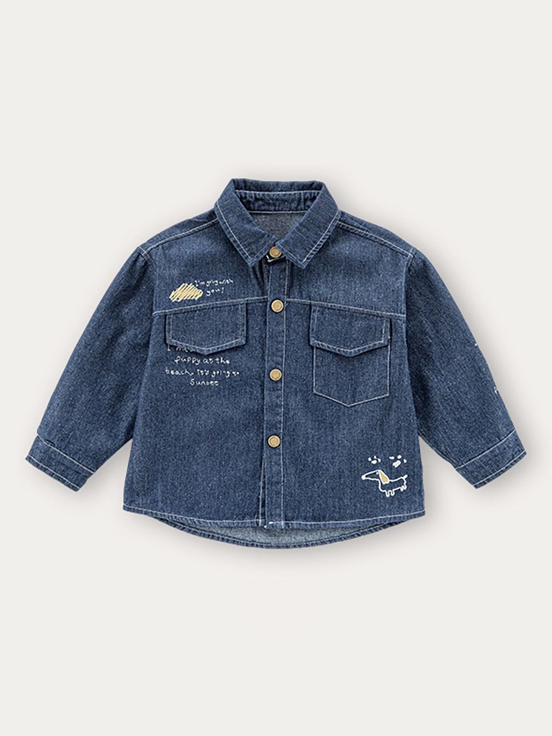 

LULU & SKY Unisex Kids Faded Opaque Casual Shirt, Blue