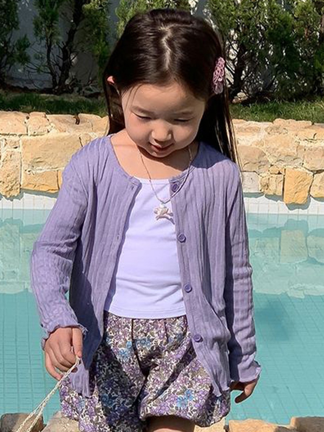 

LULU & SKY Girls Cardigan, Purple