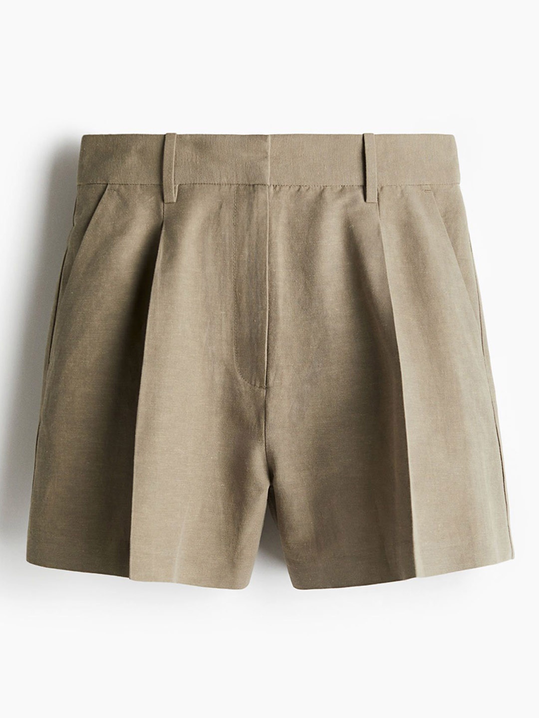 

H&M Linen-Blend Shorts, Green