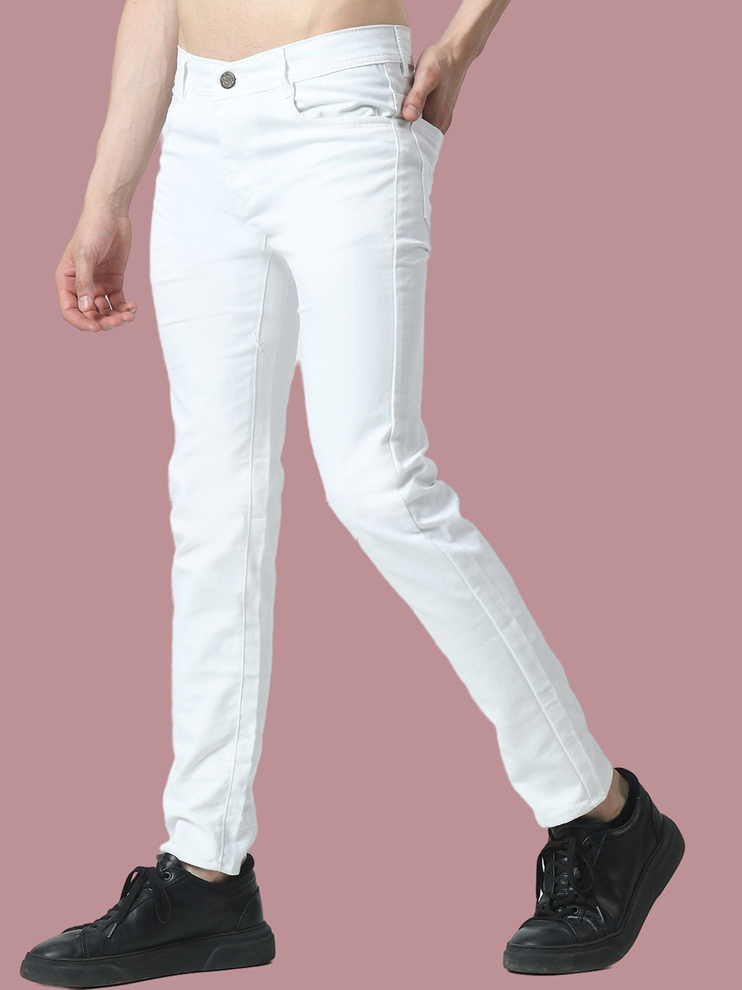 

COMFITS Men Classic Highly Distressed Stretchable Jeans, White