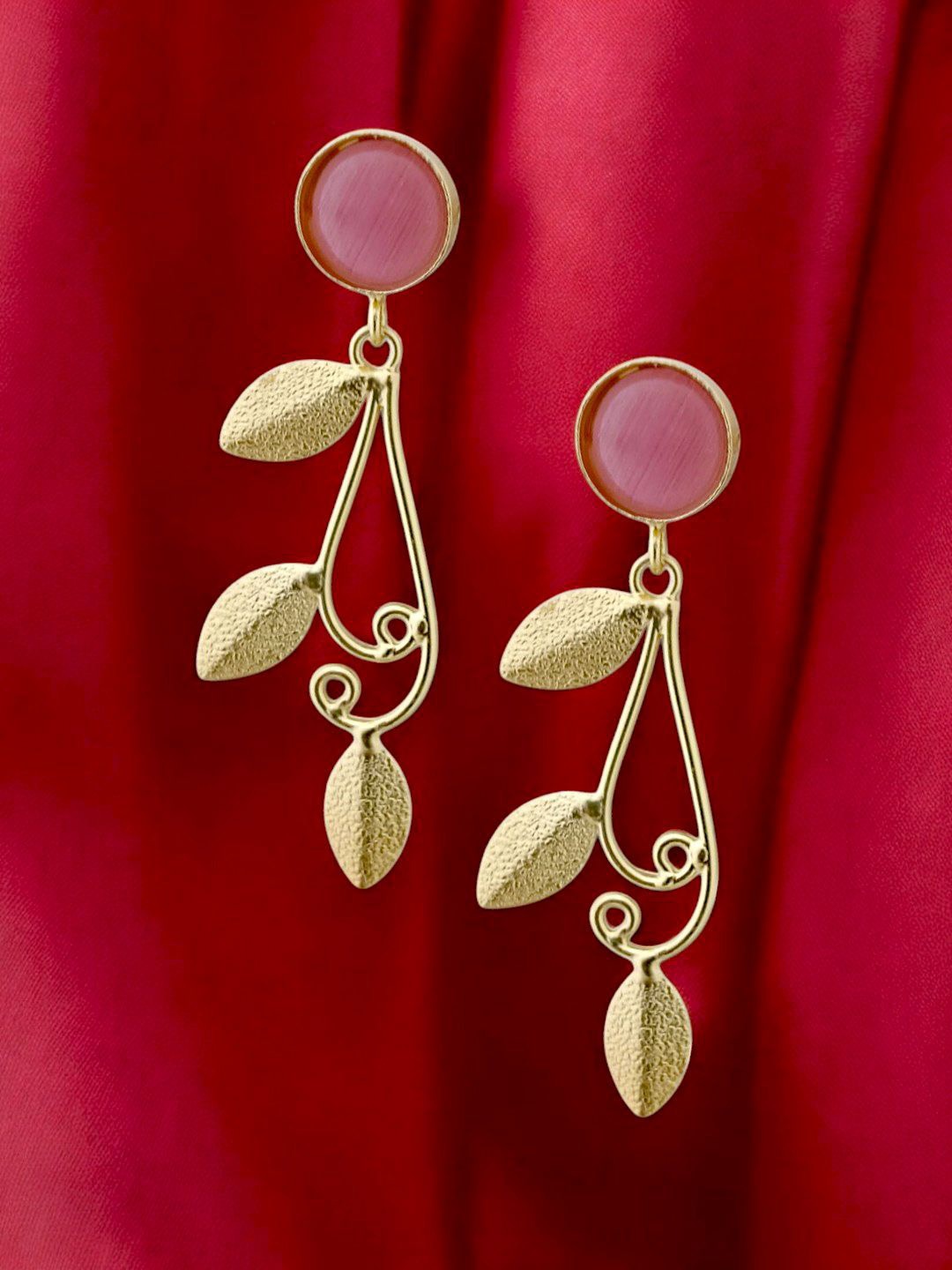 

TISHUL JEWELS Classic Drop Earrings, Pink