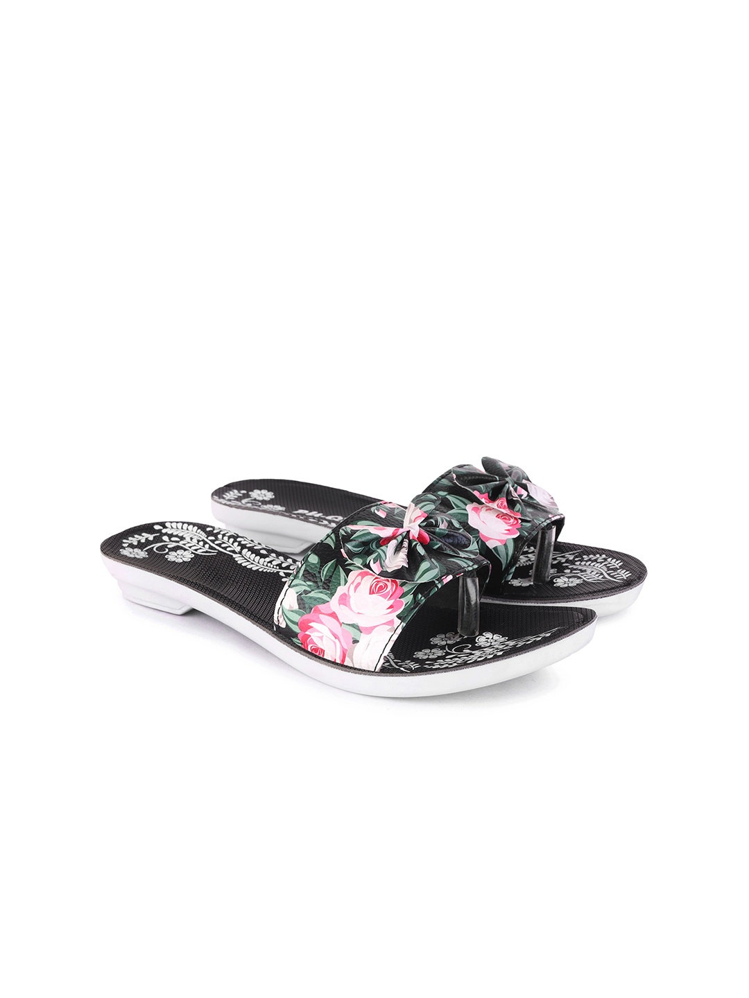 

PENNEN Women Printed Open Toe Flats, Green