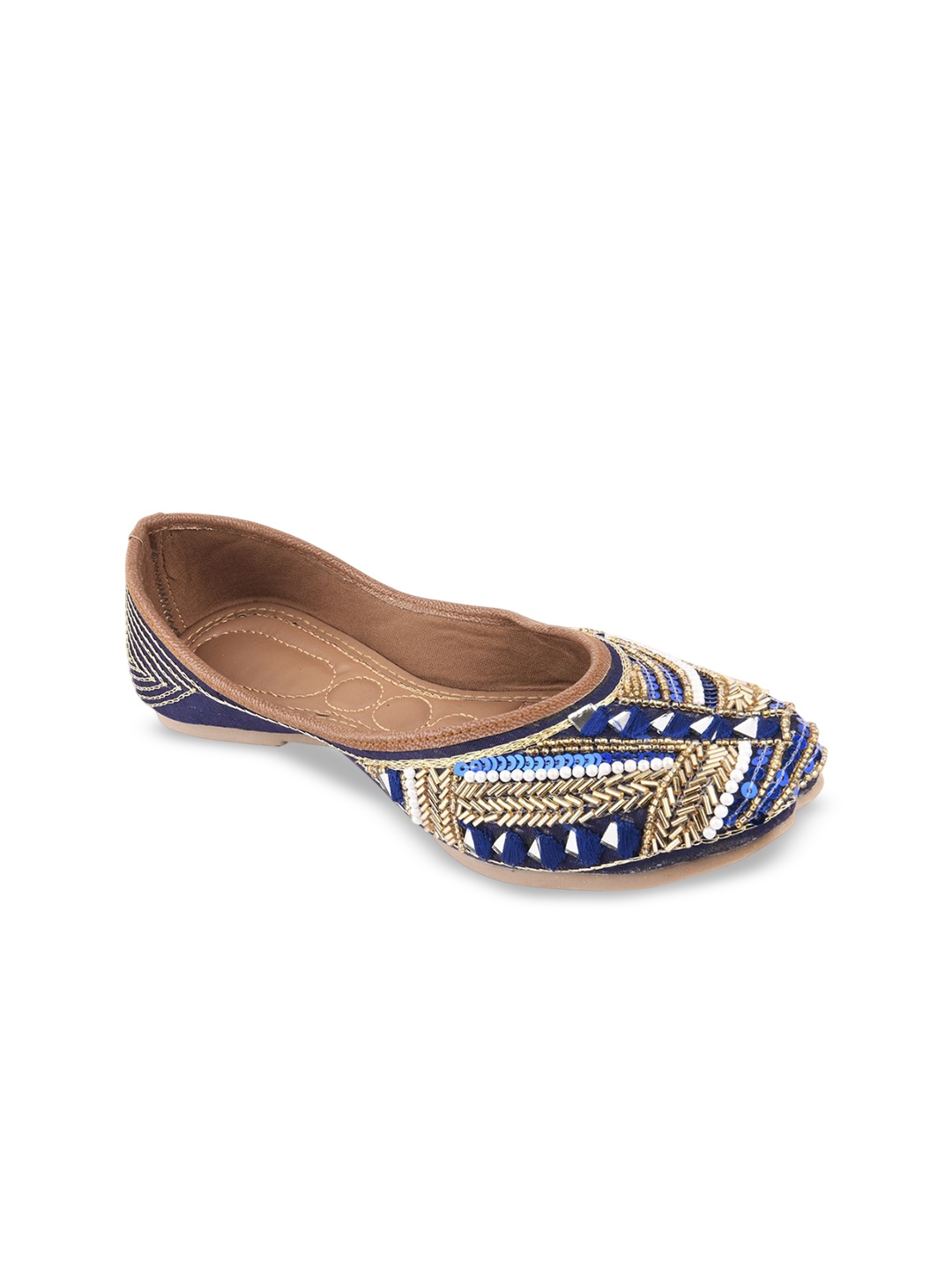 

Anouk Women Embellished Ethnic Mojaris Flats, Navy blue