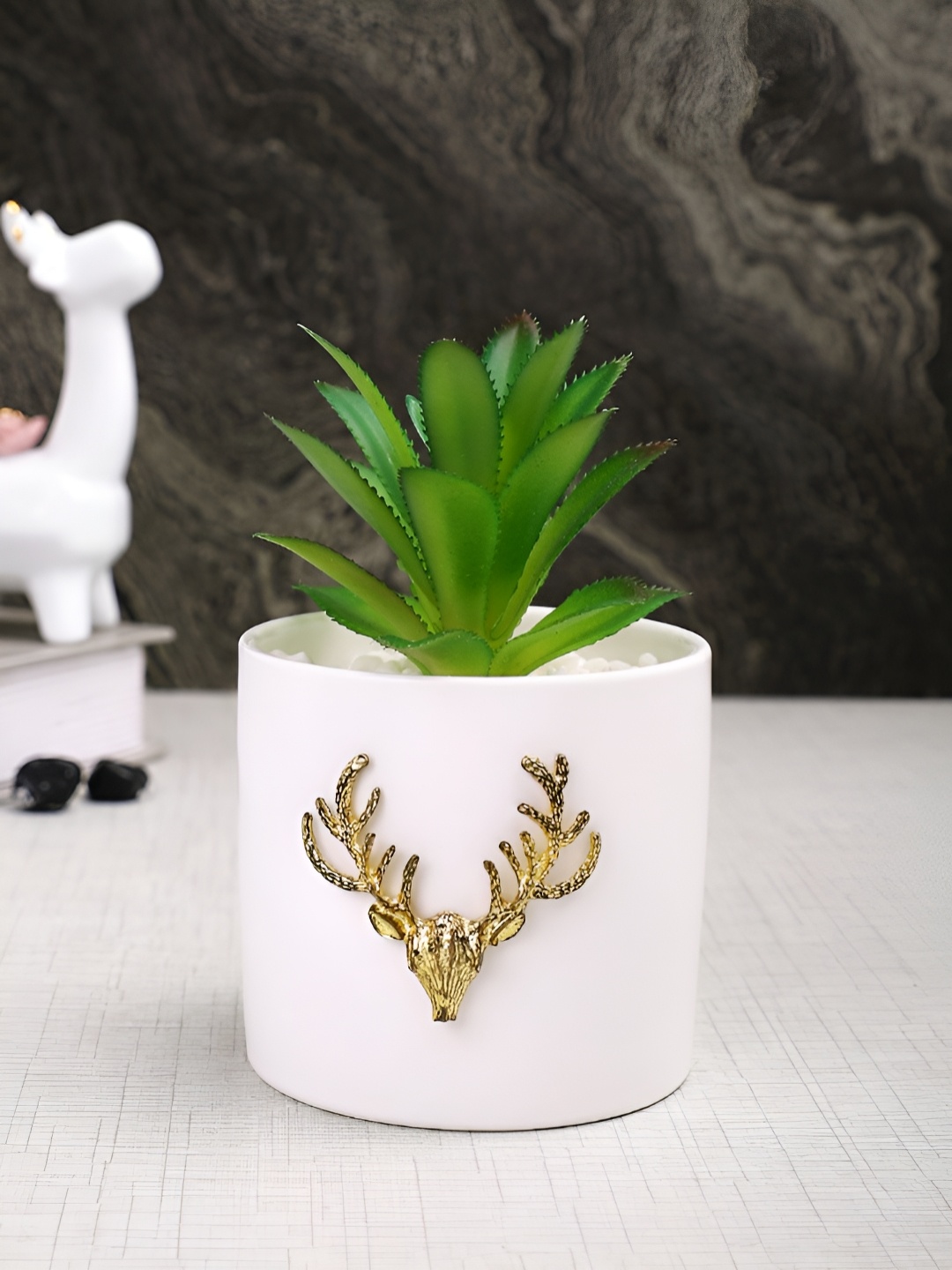 

Myntra Elegant Homes White 1 Pieces Artificial Plant With Pot