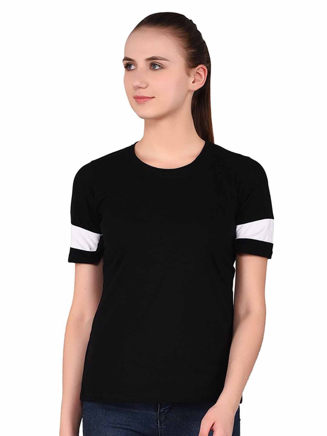 

BEYOU FASHION Women Applique Slim Fit T-shirt, Black