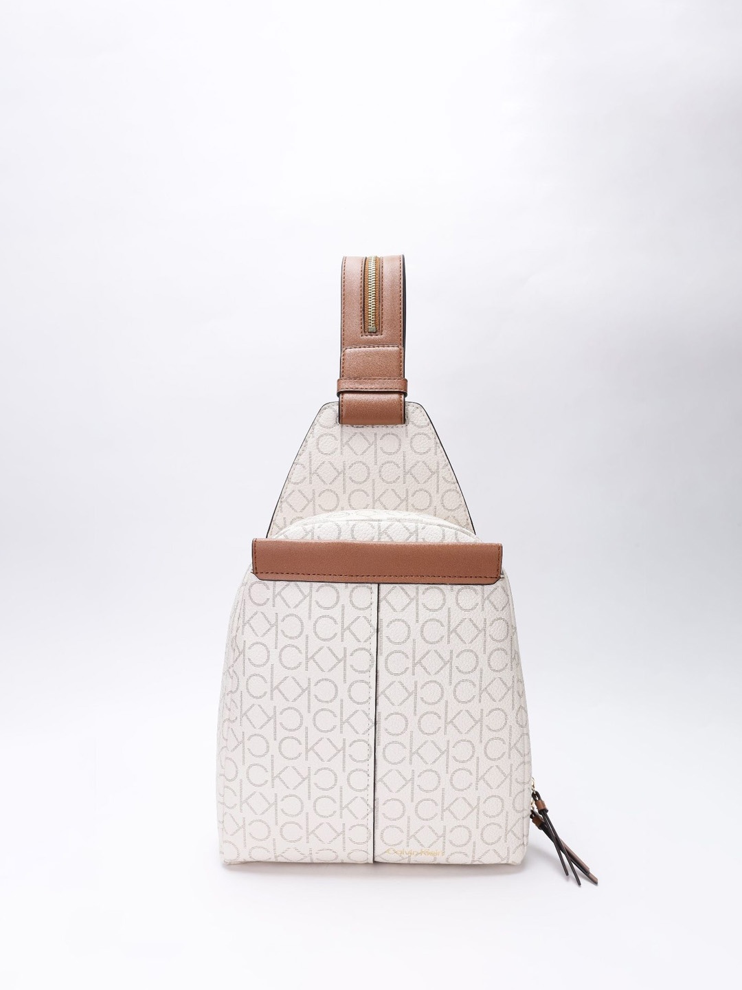 

Calvin Klein Printed Structured Shoulder Bag, Beige