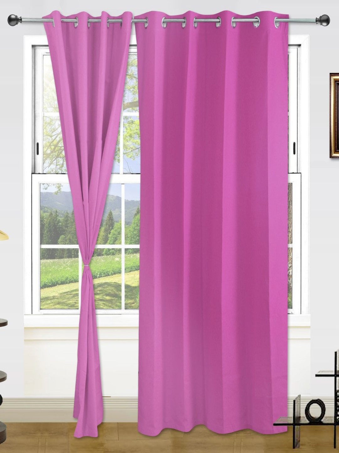 

Dekor World Pink Set of 2 Door Curtain