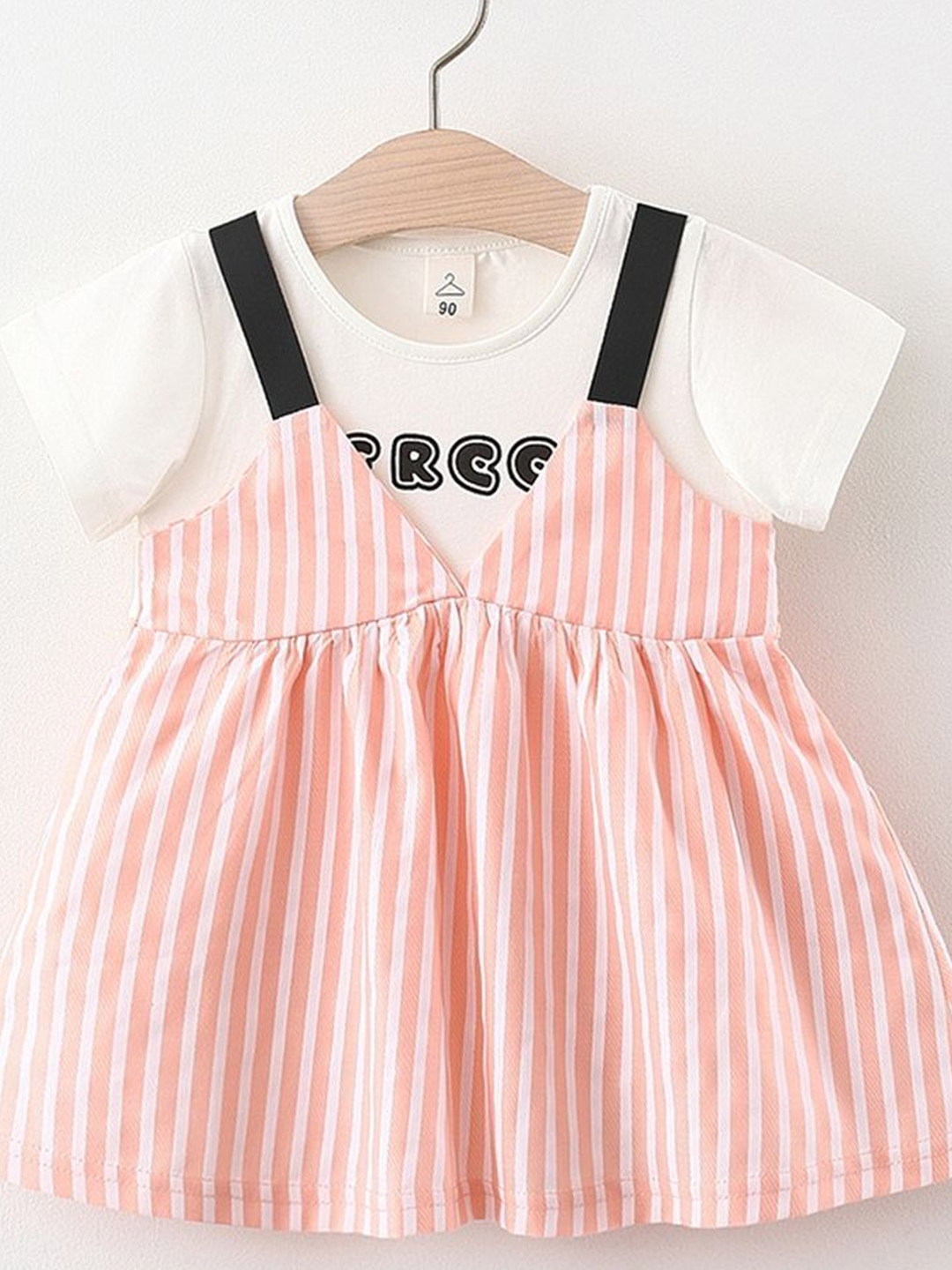 

LULU & SKY Striped Pinafore Dress, Pink