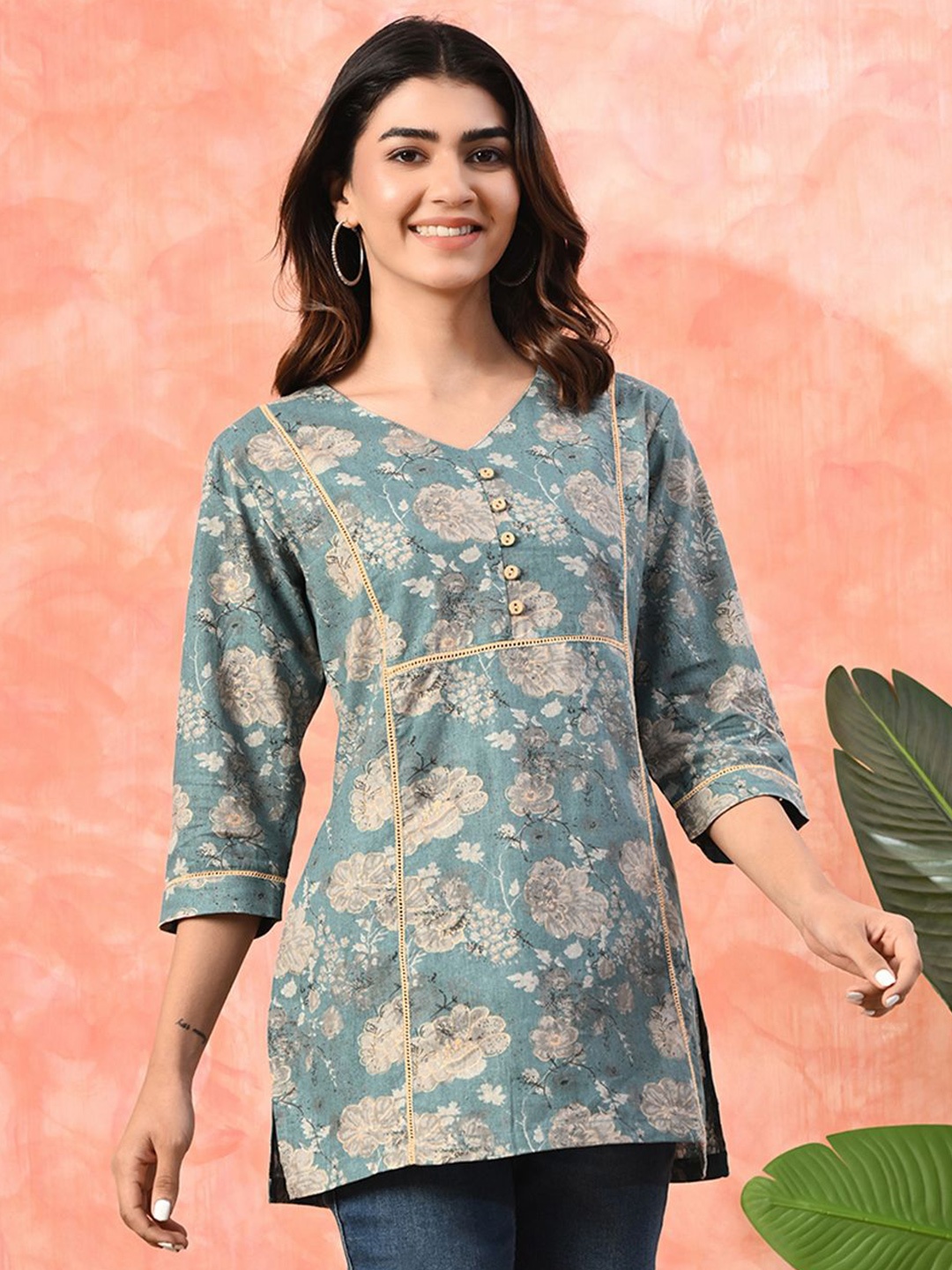 

Sangria Printed Tunic, Blue