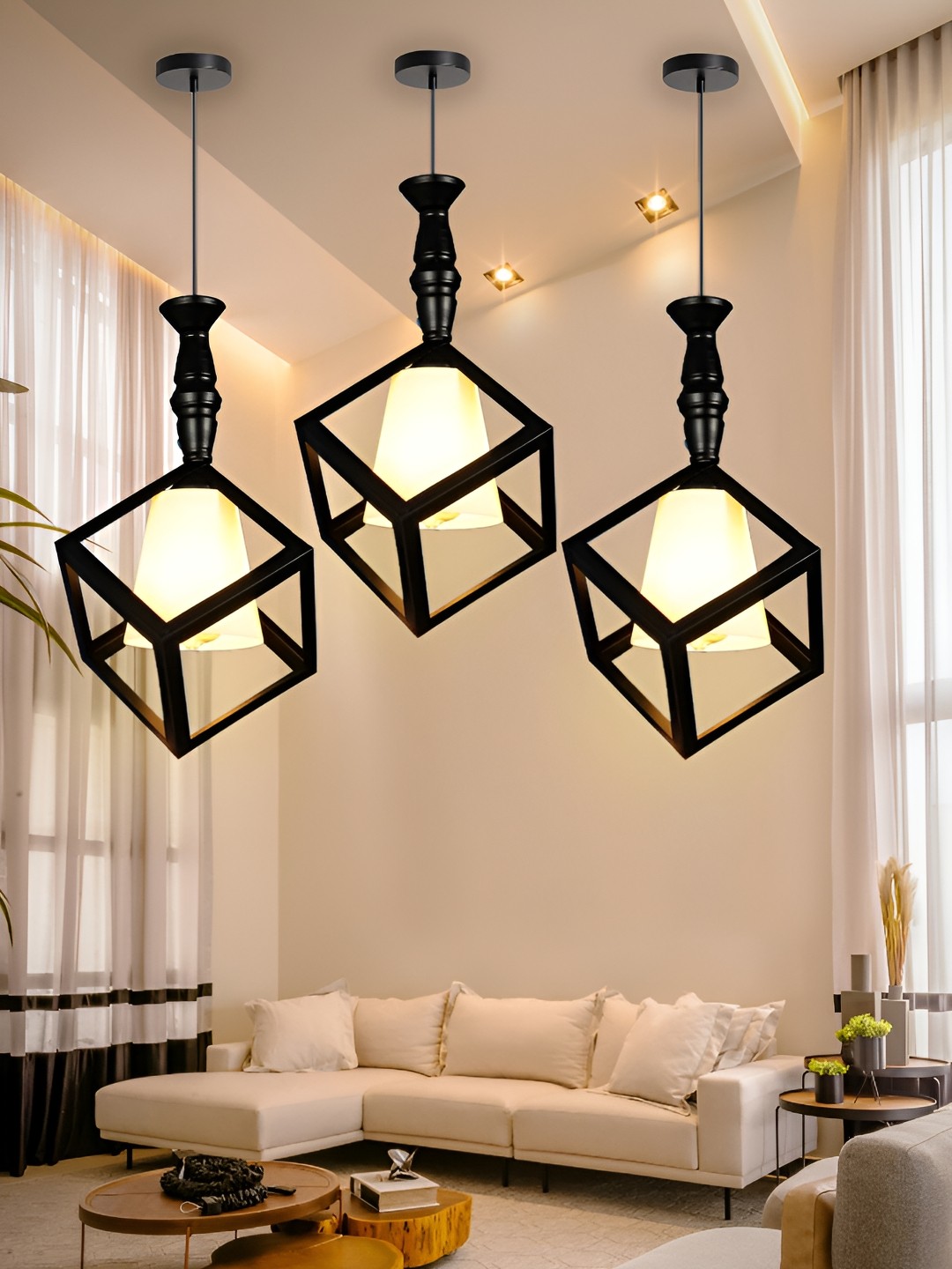 

GAUVIK Black Glass Ceiling Lamp