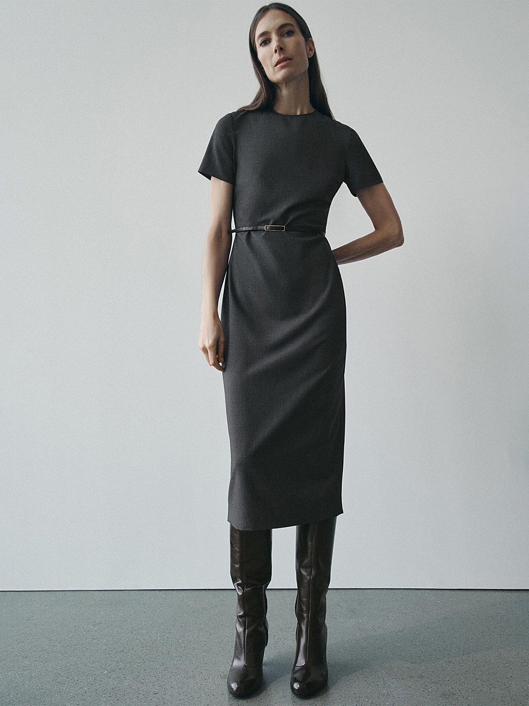 

LULU & SKY Sheath Midi Dress, Grey