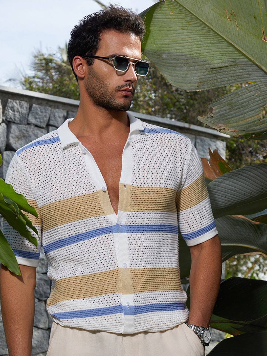 

Campus Sutra Men Classic Opaque Striped Casual Shirt, Multi