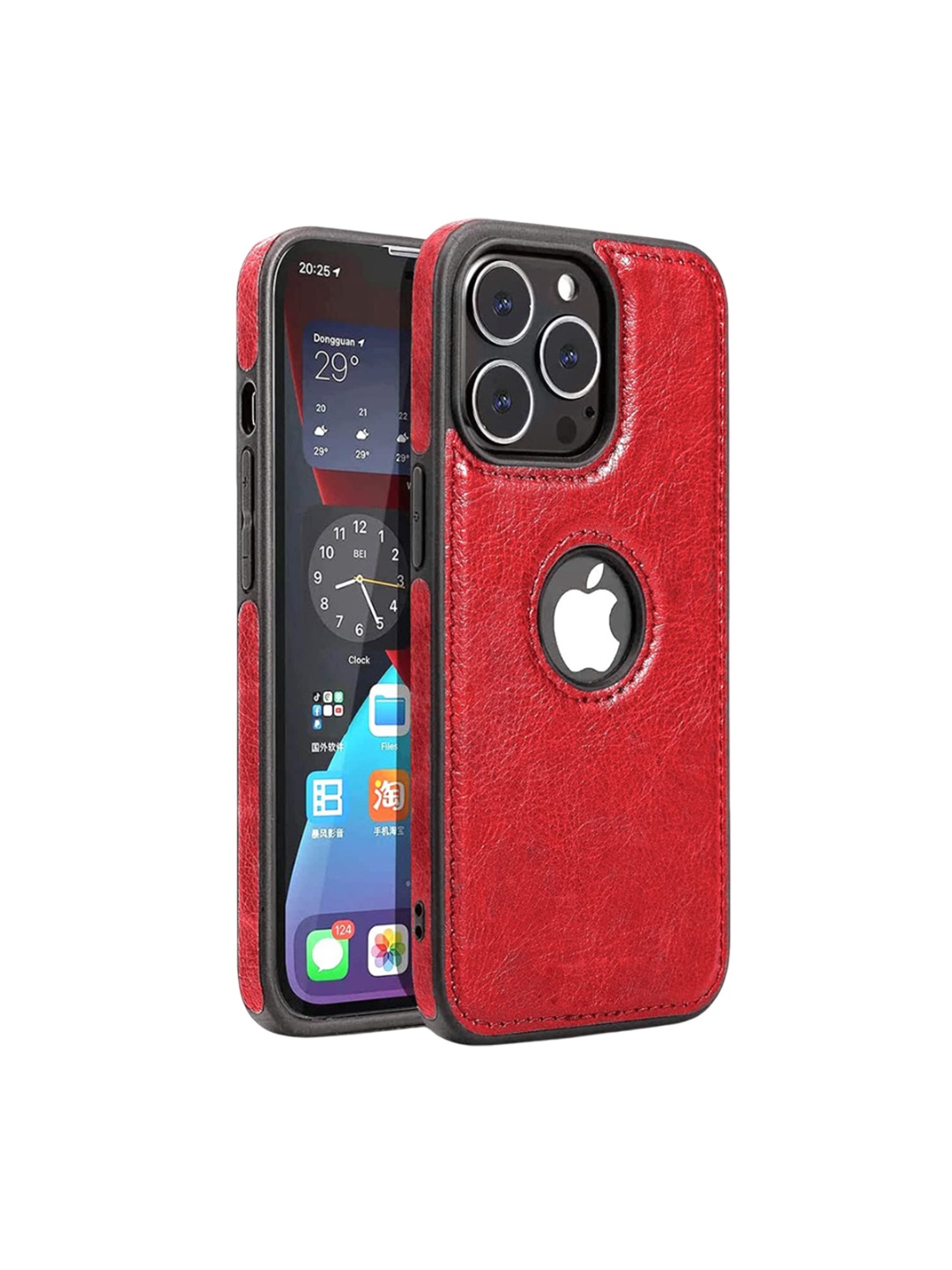 

LIRAMARK Solid Printed iPhone 13 Pro Max Back Case Mobile Accessories, Red