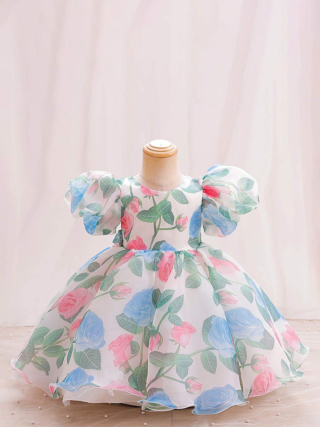 

LULU & SKY Floral Print Puff Sleeve Fit & Flare Dress, Multi