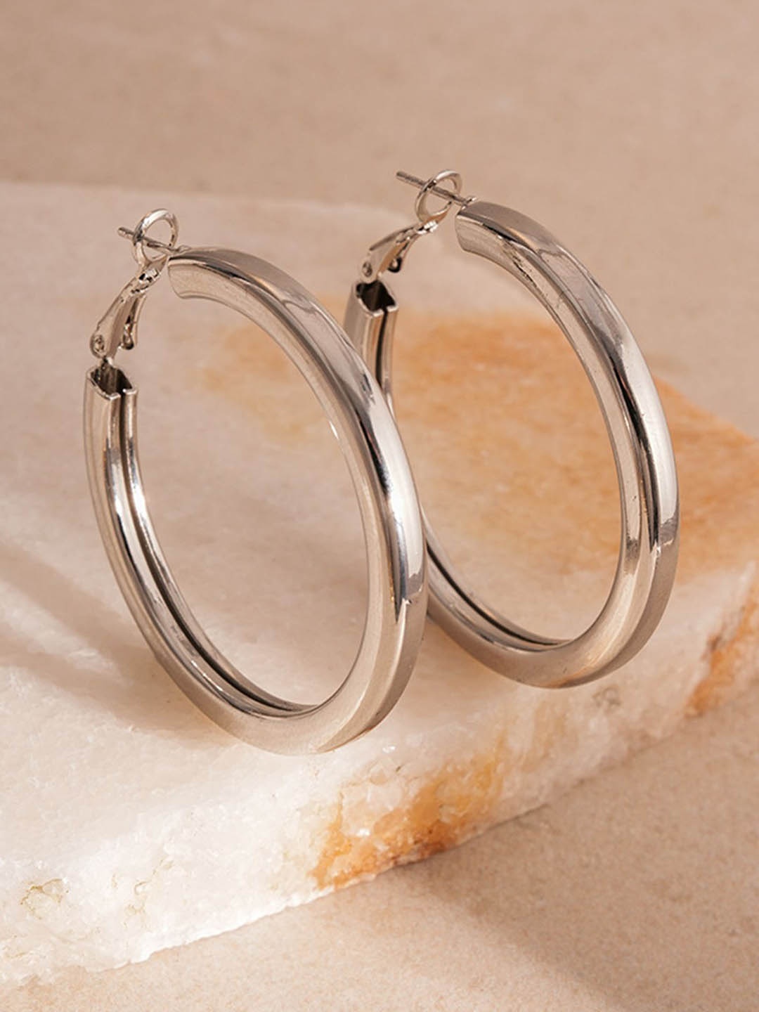 

LULU & SKY Contemporary Hoop Earrings, Silver