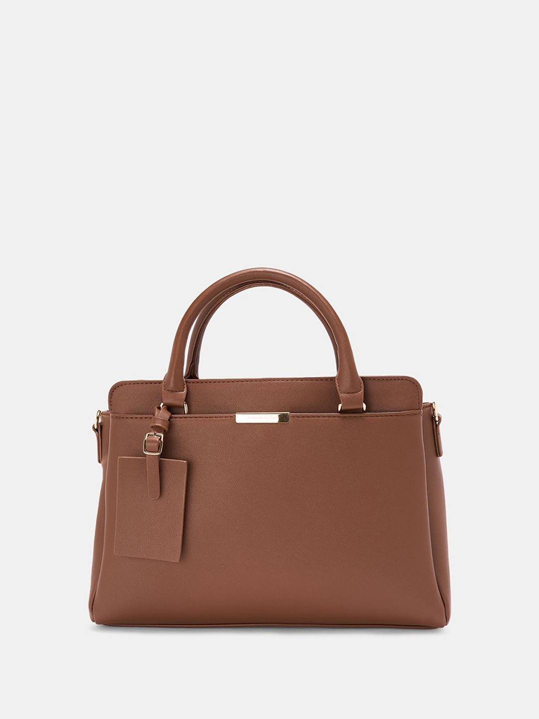 

Forever Glam by Pantaloons PU Oversized Structured Shoulder Bag, Brown