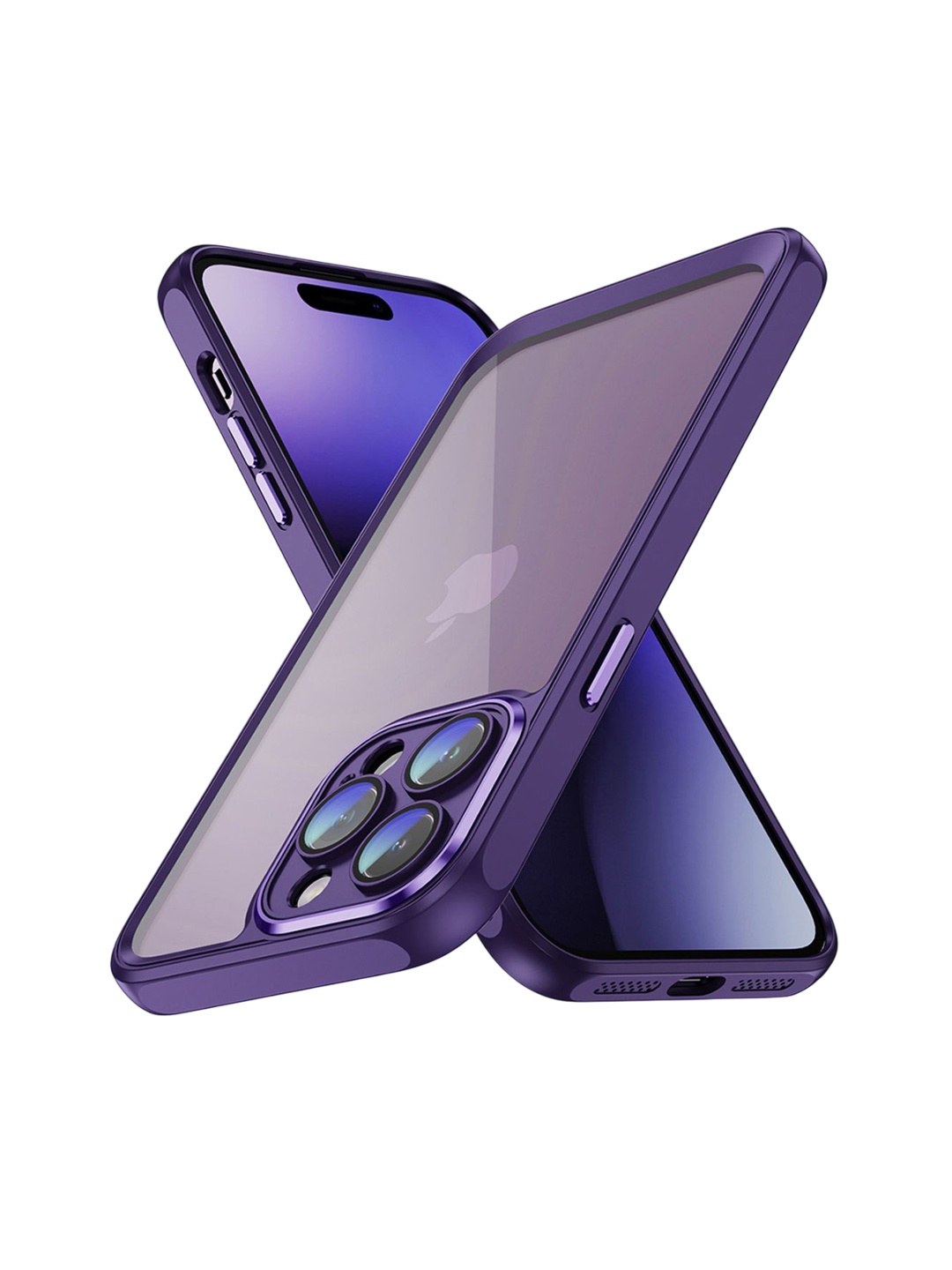 

QRIOH Solid Printed iPhone 14 Pro Max Back Case Mobile Accessories, Purple