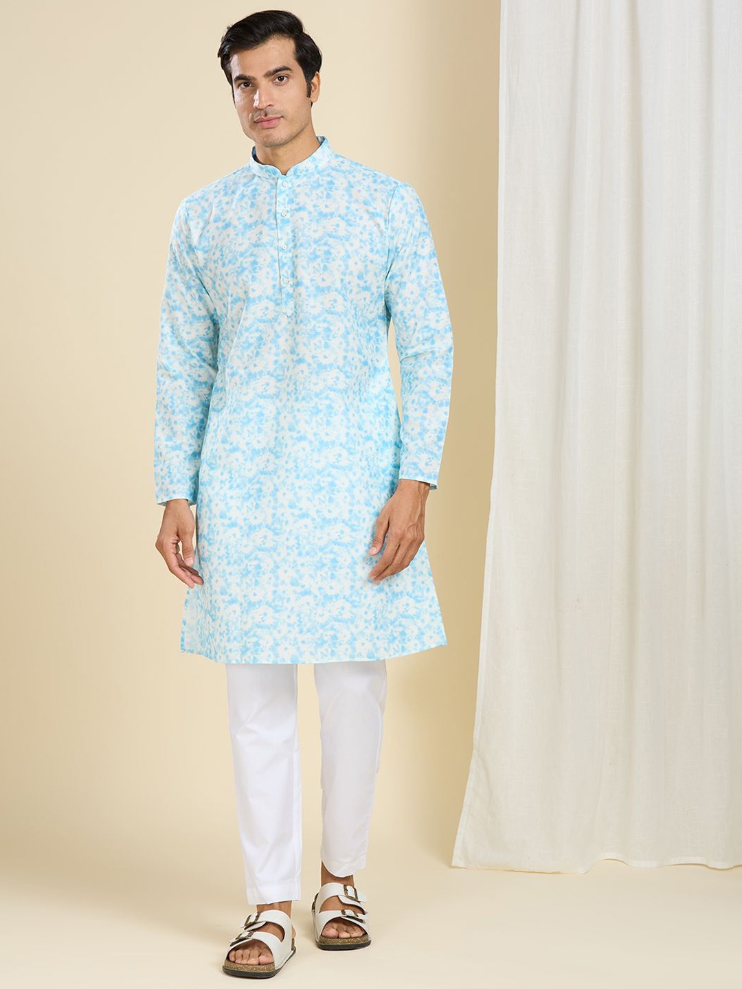 

Be Desi Men Ethnic Motifs Chikankari Kurta, Blue