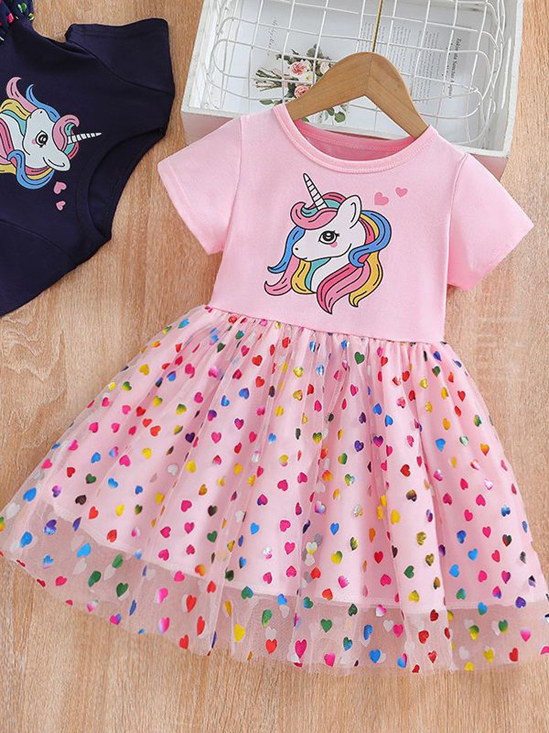 

YK Print Fit & Flare Dress, Pink