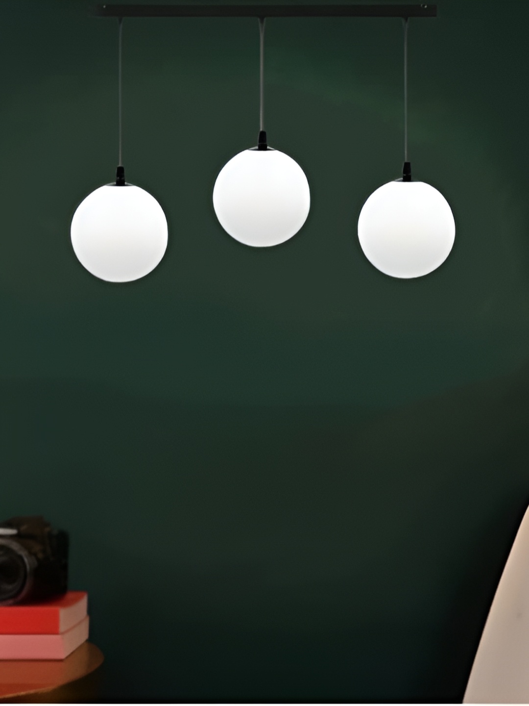 

GAUVIK Black & White Glass Ceiling Lamp