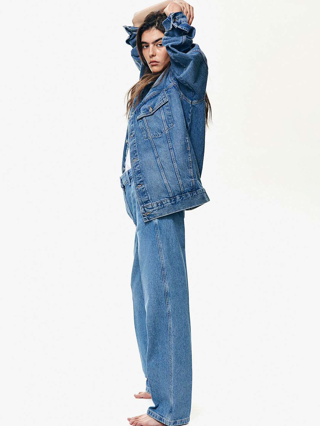 

H&M Straight High Jeans, Blue