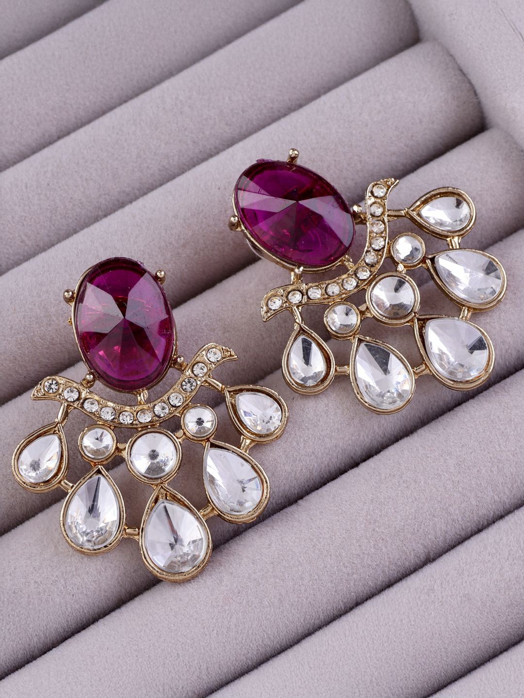 

SHONA'S STYLE Floral Studs Earrings, Purple