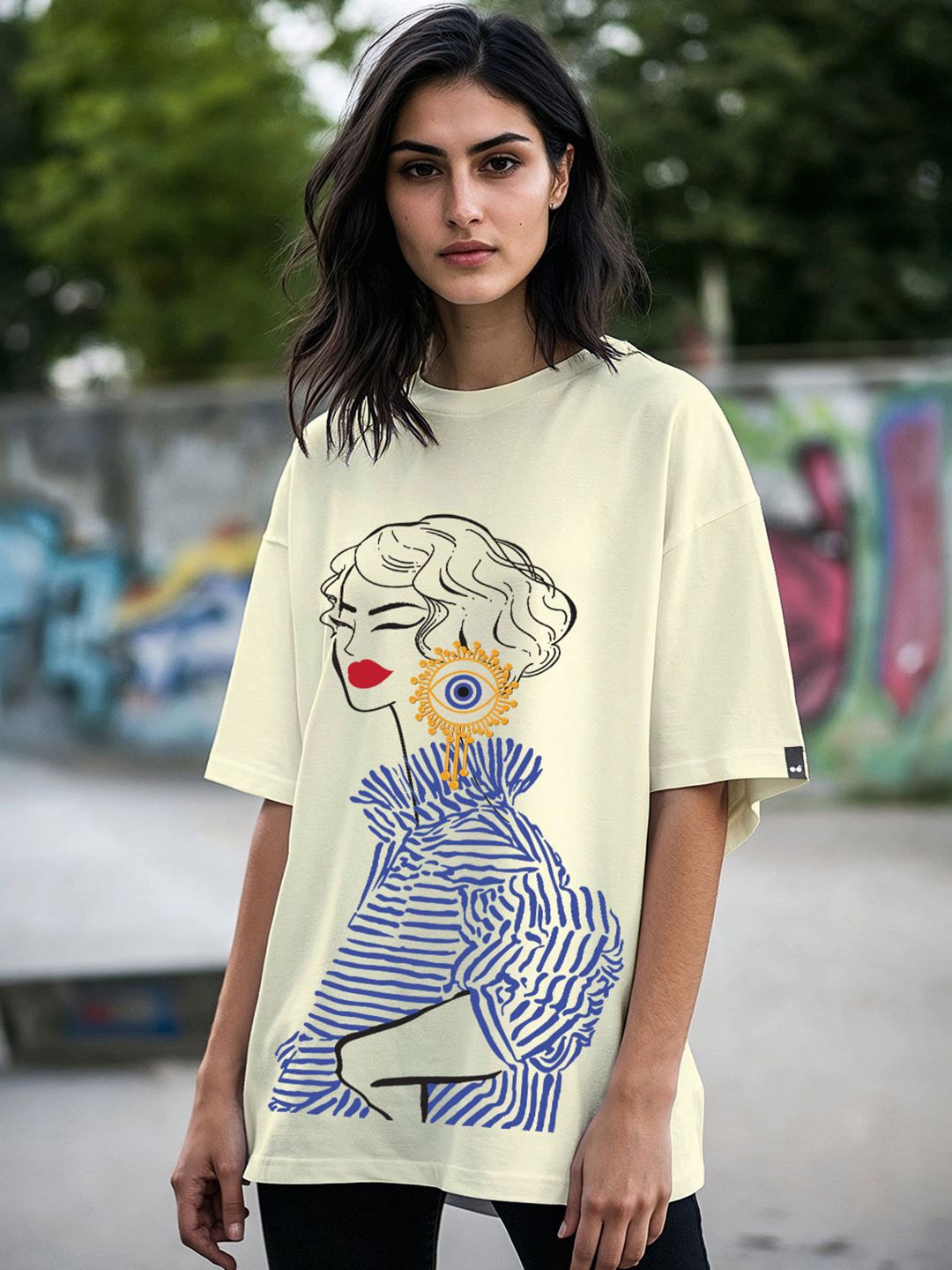 

Bewakoof Women Printed T-shirt, Beige