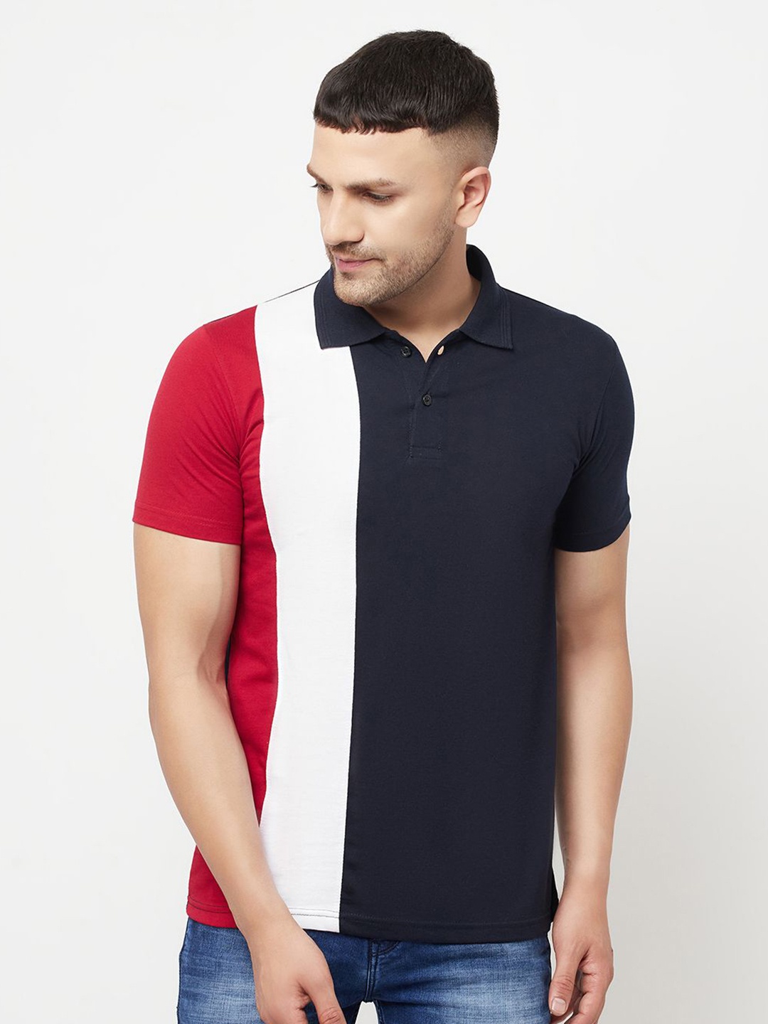 

TAZO Men Colourblocked Polo Collar Pockets T-shirt, Multi