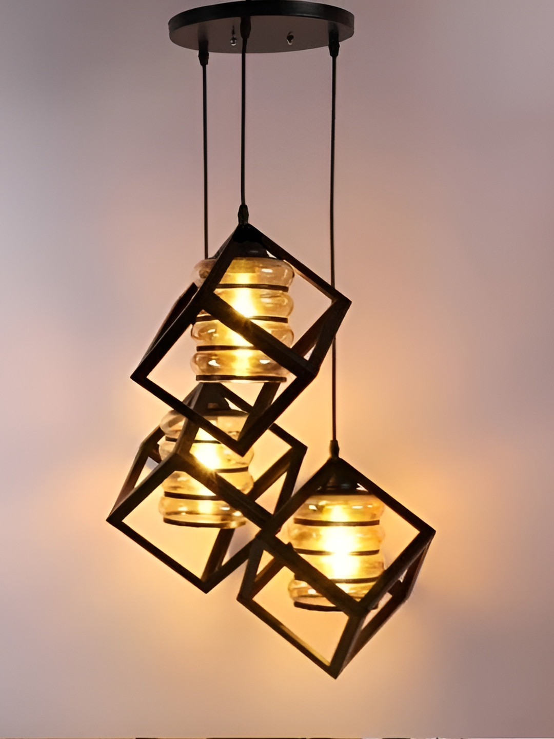 

GAUVIK Black Glass Ceiling Lamp