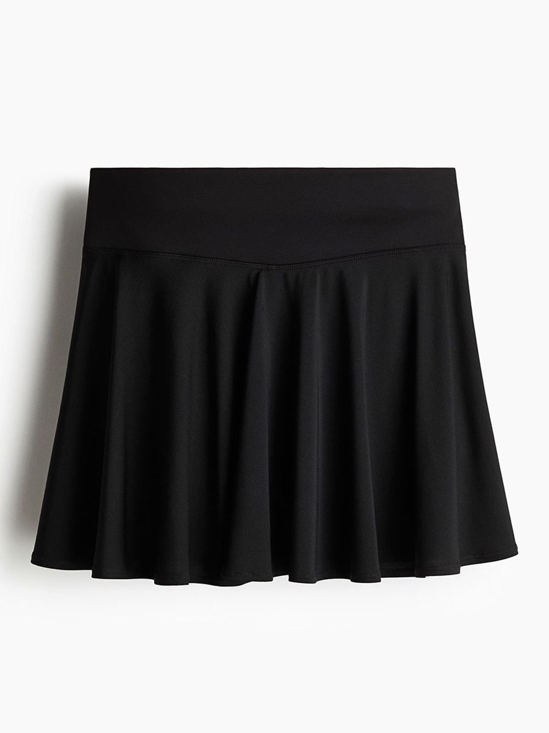 

H&M Circle-Cut Tennis Skirt With DryMove, Black