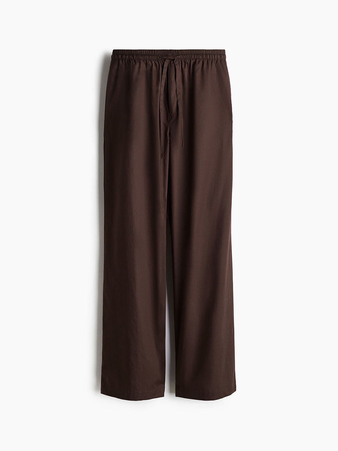 

H&M Cotton Drawstring Trousers, Brown
