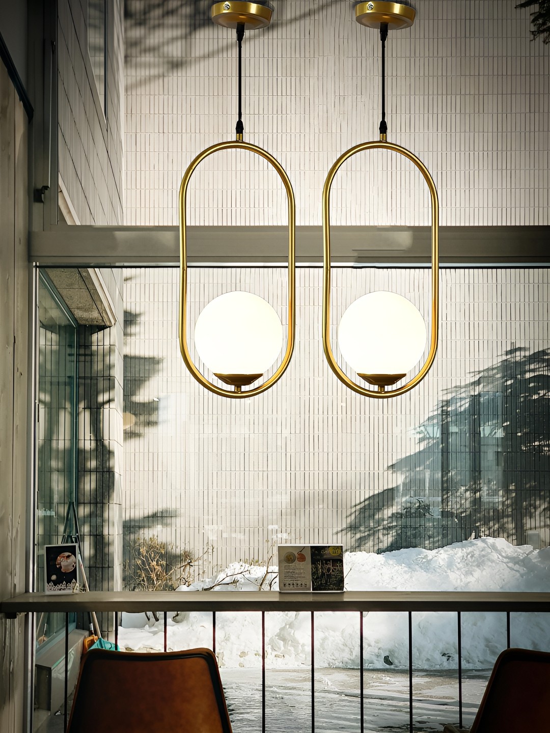 

GAUVIK Gold-Toned & White Contemporary Ceiling Lamp