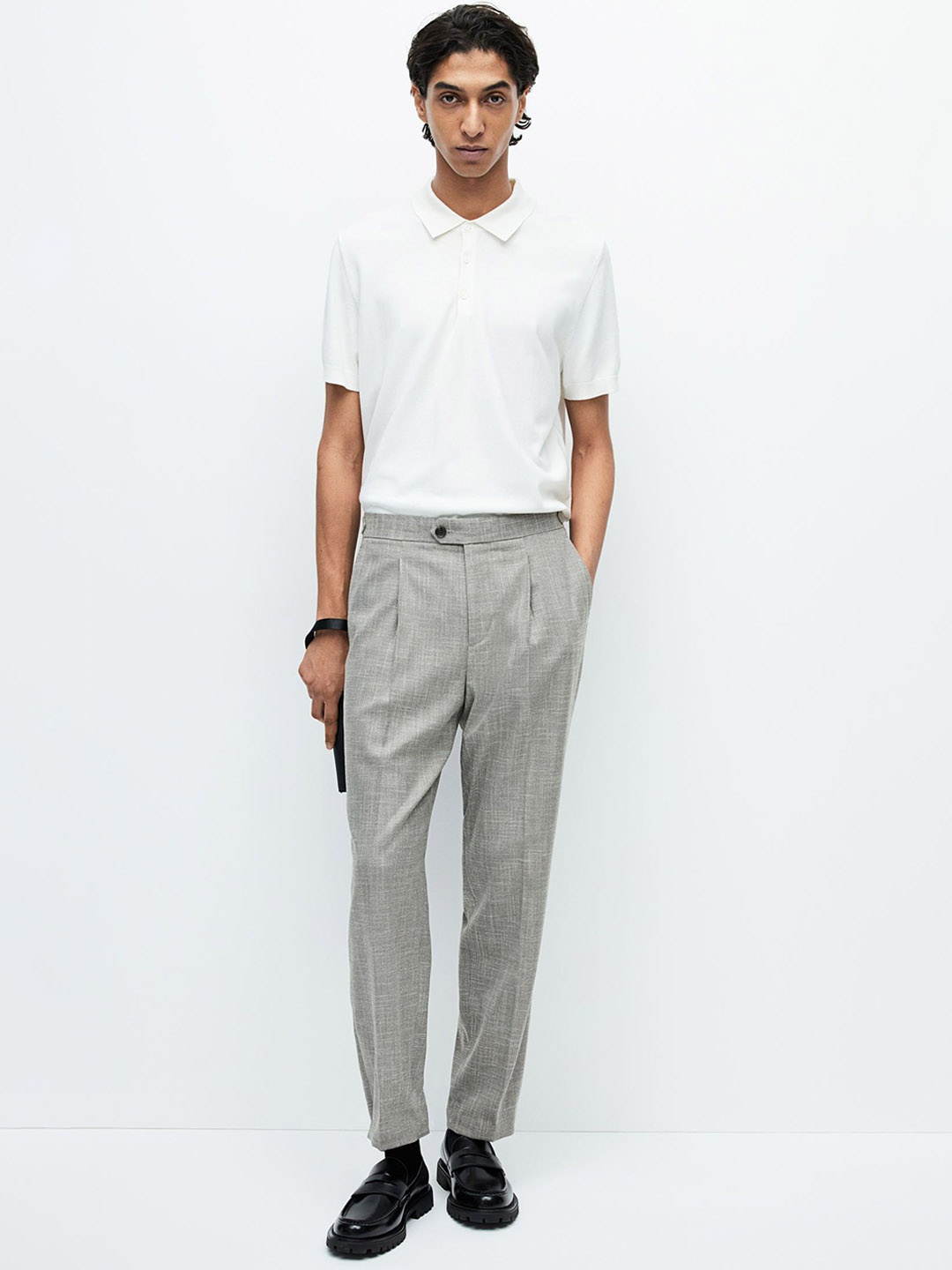 

H&M Regular Fit Suit Trousers, Grey